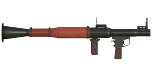 The RPG-7 40 mm rocket launcher.