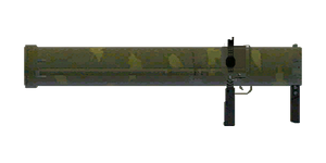 The AT-4 Spigot 120 mm missile launcher.