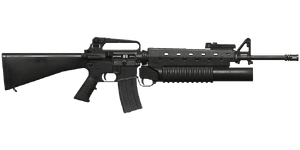 The M16A2 M203 5.56 mm assault rifle.