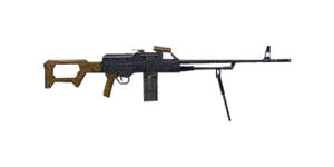 The PKM 7.62 mm medium machine gun.