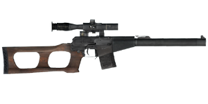 The VSS Vintorez 9 mm special purpose weapon.