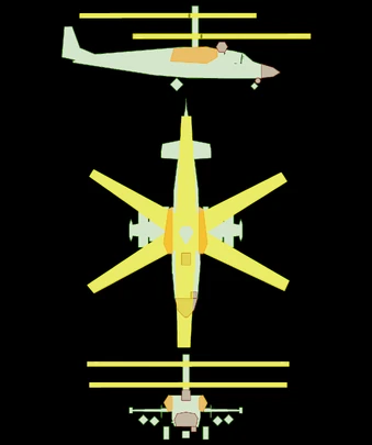 LEGENDGreen = HullOrange = EnginesMaroon = InstrumentsYellow = Main rotors