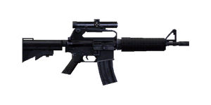 The XM-177S 5.56 mm carbine.