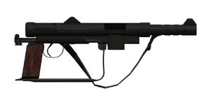 The M/45 9 mm submachine gun.