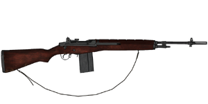 The M14 7.62 mm battle rifle.