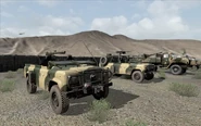Arma2-militaryoffroad-01.png (1.16 MB) SPG-9 (left) and M2-armed (right) variants operated by the Takistani Army side-by-side.