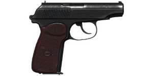 The PM 9 mm handgun.