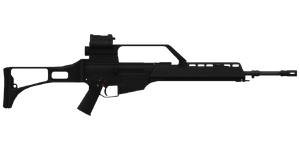 The G36A1 5.56 mm assault rifle.