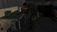 Capt. Miller attempting to disarm (an activated) Eastwind.