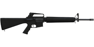 The M16A2 5.56 mm assault rifle.
