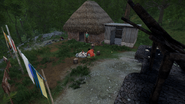 Drábek's initial camp in the jungle west of Luganville.