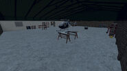 Interior of the maintenance hangar.