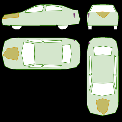 LEGENDGreen = BodyOrange = EngineViolet = Fuel tank