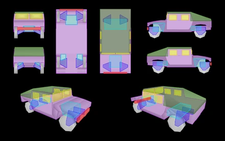 LEGENDDark blue = armor_11mm_plate.bisurfGreen = armor_1mm_plate.bisurfPurple = armor_3mm_plate.bisurfRed = armor_5mm_plate.bisurfTeal = iron.bisurfYellow = glassplate
