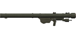 The 9K32 Strela-2M 72 mm missile launcher.