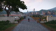 Entrance to the TSC refinery, post-malaria outbreak.