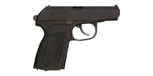 The PM 9 mm handgun.