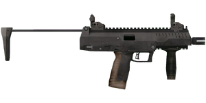 The PDW2000 9 mm submachine gun.