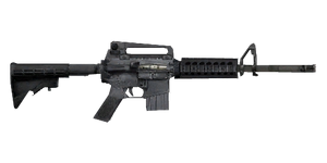 The M4A1 5.56 mm assault rifle.