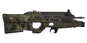 The Mk20 EGLM 5.56 mm assault rifle.