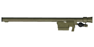 The 9K38 Igla 72 mm missile launcher.