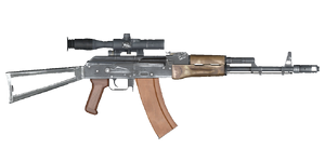 The AKS-74 PSO 5.45 mm assault rifle.