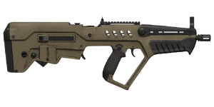 The TRG-20 5.56 mm carbine.
