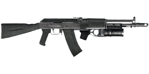 The AK-107 GP-25 5.45 mm assault rifle.