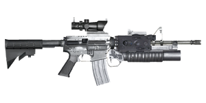 The M4A1 GL 5.56 mm carbine.