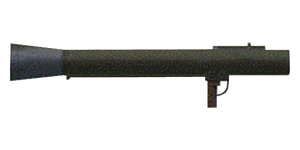 The Carl Gustav M2 84 mm rocket launcher.