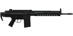 The G3A4A1 7.62 mm battle rifle.