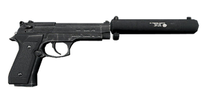The M9 Silenced 9 mm handgun.