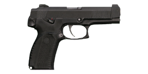 The Rook-40 9 mm handgun.