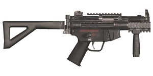 The Protector 9 mm submachine gun.