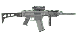 The CZ 805 BREN A1 5.56 mm assault rifle.