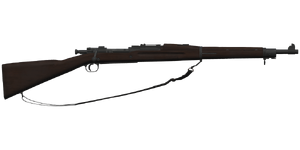 The M1903 7.62 mm bolt-action rifle.