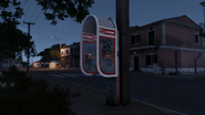 Partially vandalised booth in La Trinité.