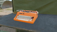 Model 3332 used by the U.S. military, featuring an orange colour scheme and white keys.