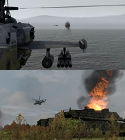 Whether it's a  or a , the Ka-52's Vikhrs can take down any kind of target with a little bit of manual guidance.