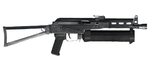 The PP-19 Bizon 9 mm submachine gun.