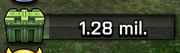 Example of a player's Supplies counter. Note the partially filled bar, indicating that they have not yet reached their maximum storage capacity.