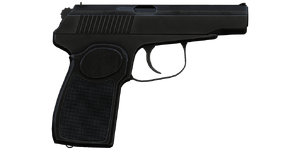 The PiM 9 mm handgun.