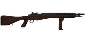 The M14A1 (Shorty) 7.62 mm battle rifle.