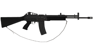 The M63A 5.56 mm assault rifle.