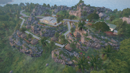 Hilltop resort north of the village.