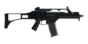 The G36C 5.56 mm carbine.