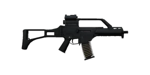 The G36C 5.56 mm carbine.
