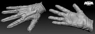 Pre-release render of the uniform's ballistic-resistant gloves.