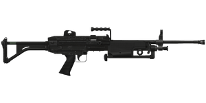 The M249 5.56 mm light machine gun.