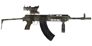 The Sa-58V 7.62 mm assault rifle.